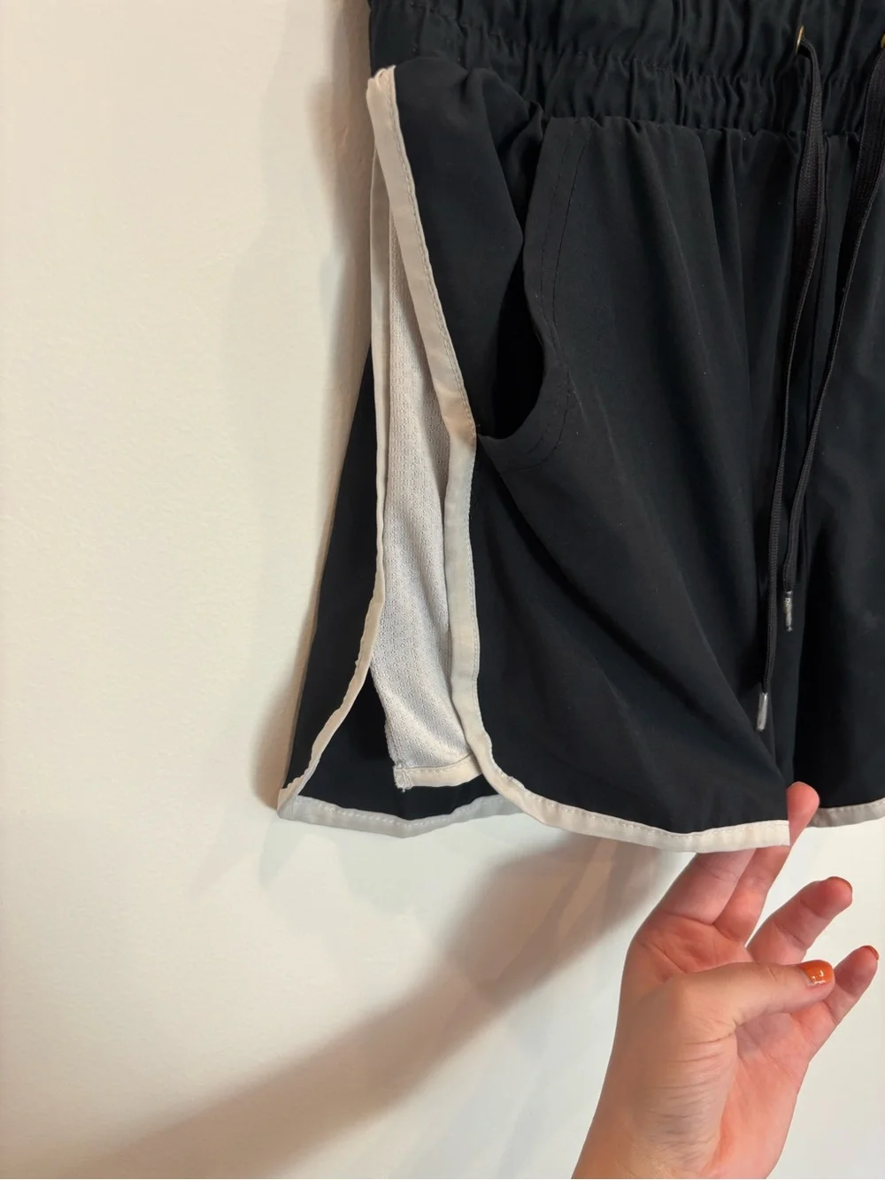 Reebok Black Athletic Shorts with White Trim